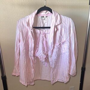 Victoria's Secret Pink Striped Pajama Set